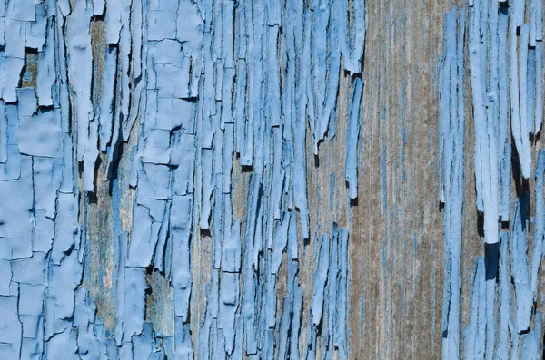 Textur Tapeter Blå Färg Peeling Från Trä — Stockfoto