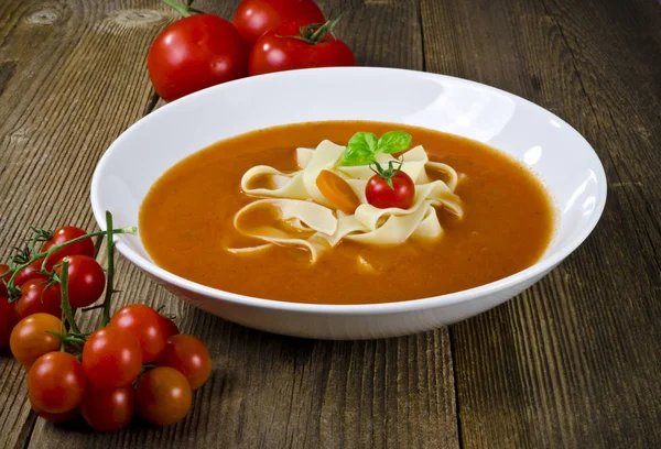 Sopa Tomate Con Pappardelle — Foto de Stock