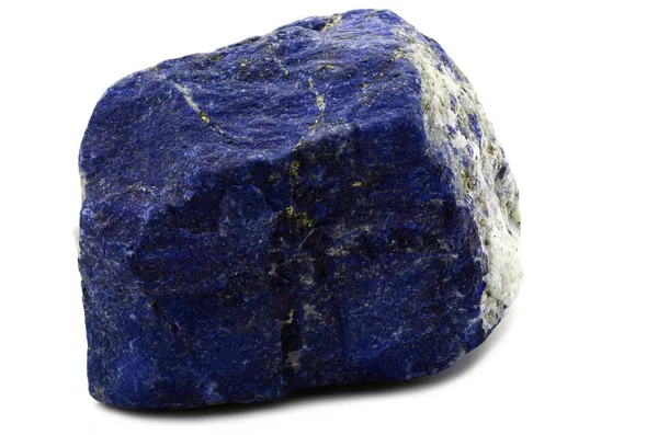 Exempel Lapis Lazuli Ett Vackert Naturpreparat Isolerat Vit Bakgrund — Stockfoto
