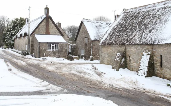 Abbotsbury Byn Täcks Snö Landsbygden Dorset England — Stockfoto