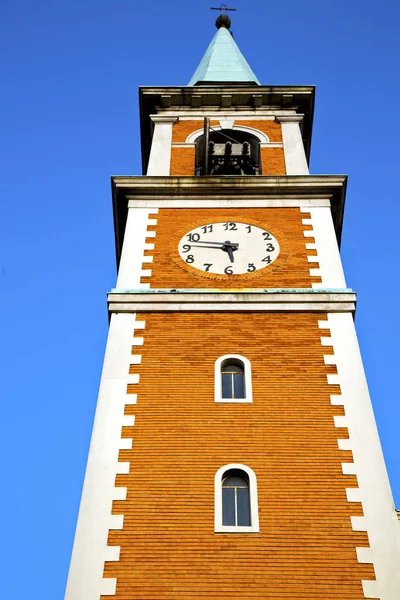 Arsago Seprio Velho Abstrato Itália Parede Torre Igreja Sino Dia — Fotografia de Stock