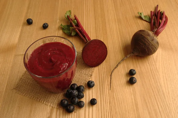 Smoothie Hecho Con Remolacha Entera Arándanos — Foto de Stock