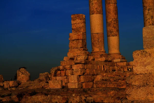 Храм Геркулеса Цитадели Аммана Аль Каср Иордания — стоковое фото