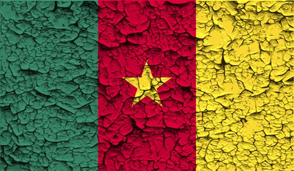 Bandera Camerún Con Textura Antigua Ilustración — Foto de Stock