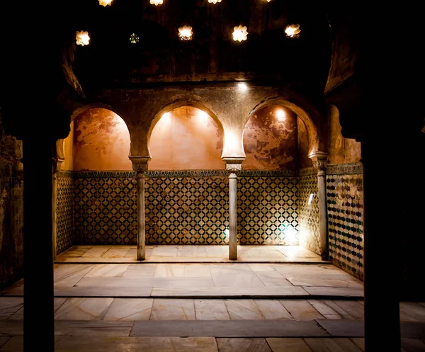 Spanien Andalusien Granada Interiör Arabiska Badrum Alhambra Palace — Stockfoto