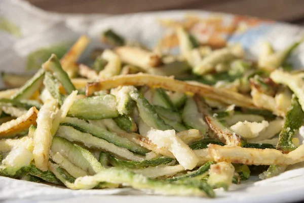 Ingrediente Para Sazonar Pasta Calabacín Frito — Foto de Stock