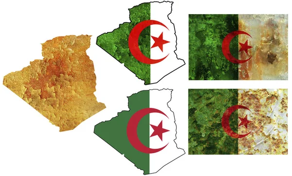 Какой Старый Гранж Флаг Территории Алжира — стоковое фото