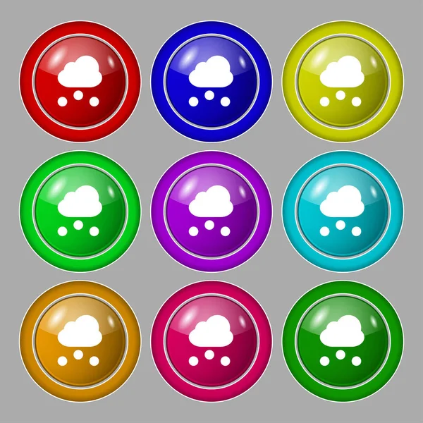 Знак Снежной Иконы Символ Девяти Круглых Красочных Кнопках Иллюстрация — стоковое фото