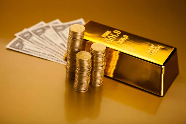 Golden Bar Ortam Finansal Konsepti — Stok fotoğraf