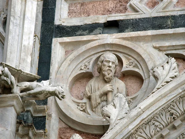 Detalle Fachada Baptisterio Siena Toscana —  Fotos de Stock