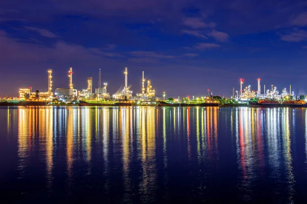 Oil Refinery Night Bangkok Thailand — Stock Photo, Image