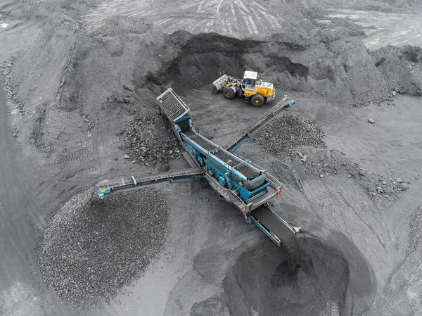 Mayın Çukur Açın Sıralamayı Madencilik Kömür Ekstraktif Sanayi Antrasit Doğurmak — Stok fotoğraf