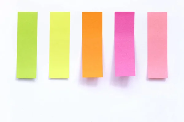 Colored Index Paper Stick White Isolated — Stock Photo, Image