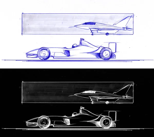 Fórmula Avião Supersónico Sou Autor Deste Desenho — Fotografia de Stock