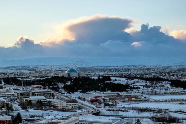 Pohled Reykjavík Kostela Hallgrimskirkja — Stock fotografie