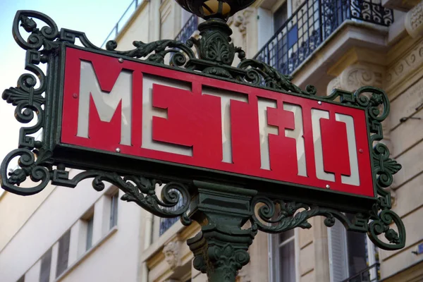 Paris Metro Sign Francia — Foto Stock
