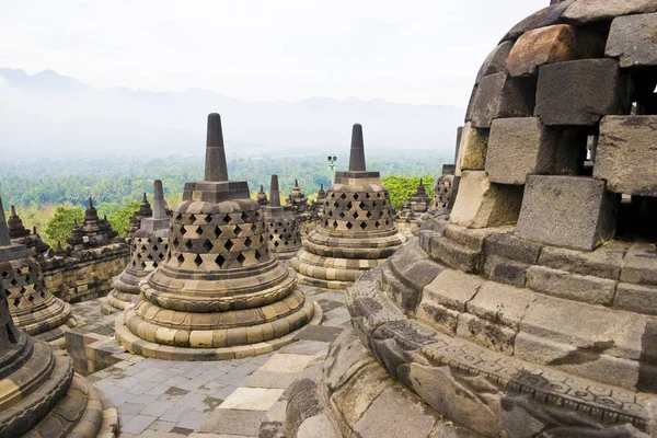 Unesco Nun Dünyanın Büyük Eski Budist Tapınağı Olan Borobudur Dünya — Stok fotoğraf