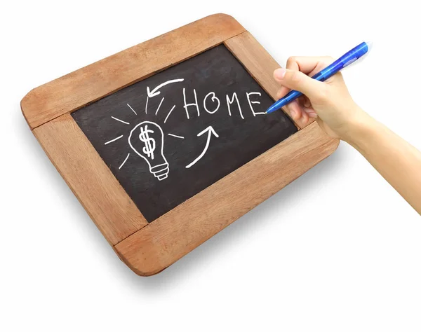 Drawing House Chalkboard — Stock Photo, Image