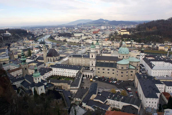 Vista Aérea Del Centro Histórico Salzburgo — Foto de Stock