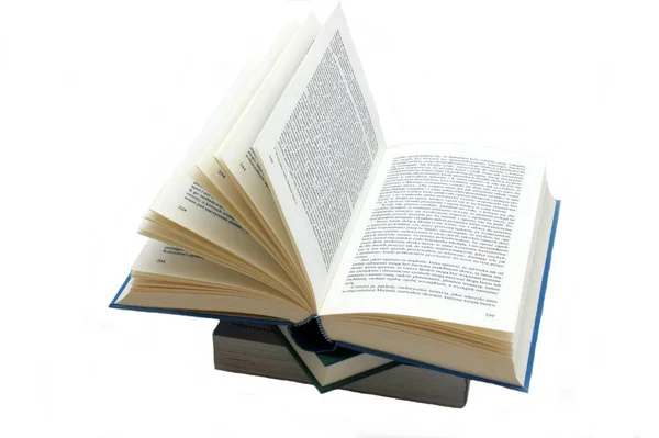 Άνοιξε Βιβλίο Που Απομονώνονται Λευκό Φόντο — Φωτογραφία Αρχείου