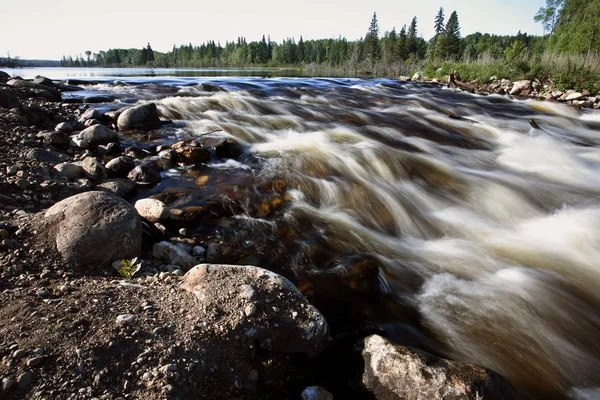 Peepaw River Rapids Natursköna Saskatchewan — Stockfoto