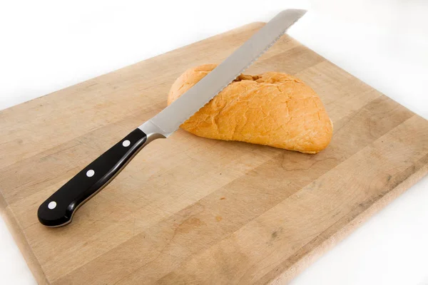 Getting Ready Slice Bread — стоковое фото