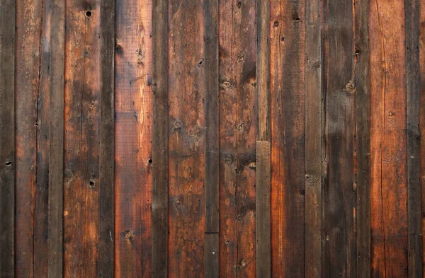 Oude Donkerrode Bruine Gebeitste Houten Muur — Stockfoto