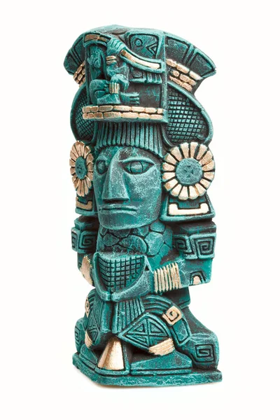 Estatua Dios Maya México Aislada Sobre Fondo Blanco — Foto de Stock