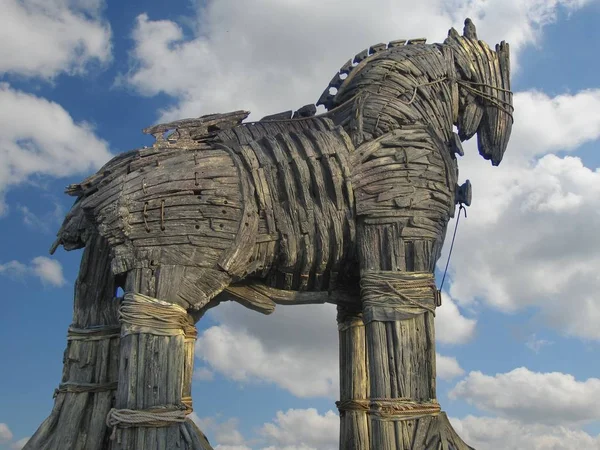 Cavalo Tróia Canakkale Square Turquia — Fotografia de Stock