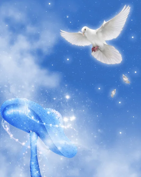 Peace Dove Flying Mushroom — Stock Photo, Image