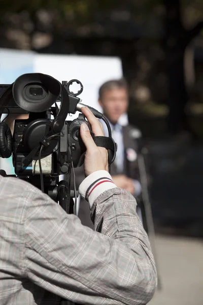 Die Betrekking Hebben Een Gebeurtenis Met Een Videocamera — Stockfoto