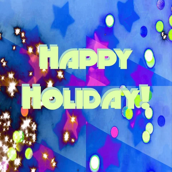 Gráfico Computadora Digital Postal Happy Holiday — Foto de Stock