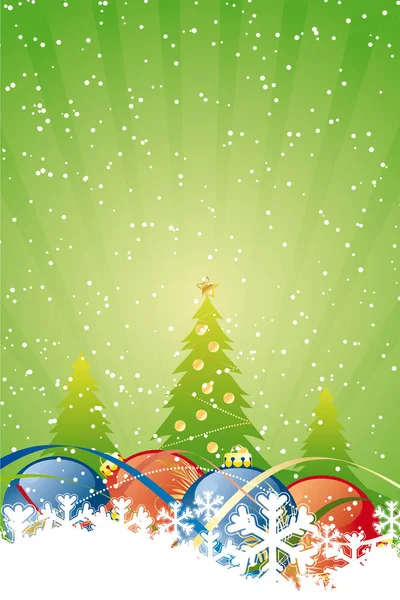 Vector Abstract Fondo Con Bolas Navidad Árboles Decoración — Foto de Stock