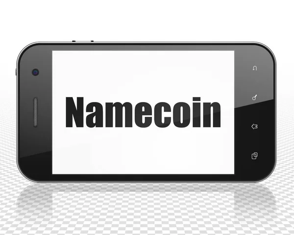 Cryptocurrency Concept Smartphone Met Zwarte Tekst Namecoin Tentoongesteld Rendering — Stockfoto