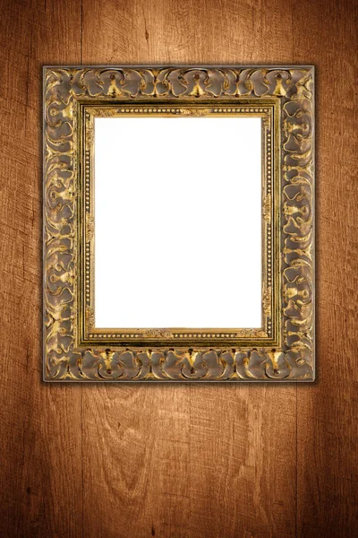 Old Picture Frame Vintage Wood Wall — Stock Photo, Image