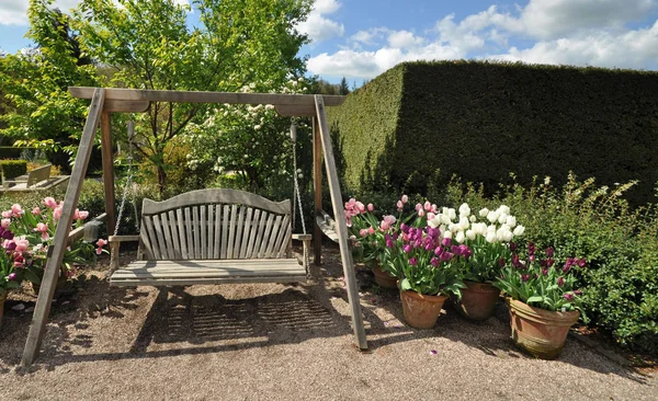 Mobili Giardino Giardino Stile Inglese Preso Rhs Rosemoor Torrington North — Foto Stock