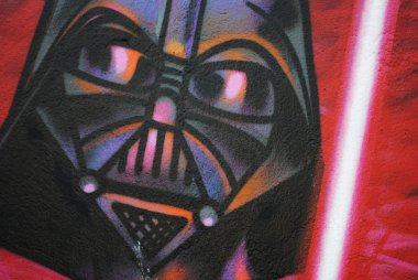 A Darth Vader graffiti character clipart