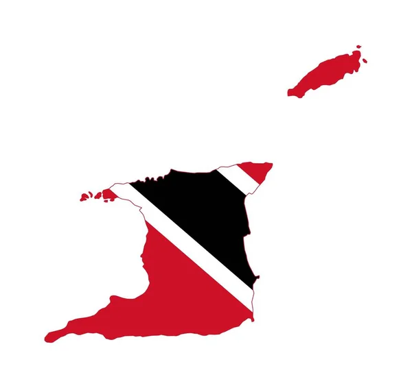 Ilustrace Vlajky Trinidad Tobago Mapě Země Izolované Bílém Pozadí — Stock fotografie