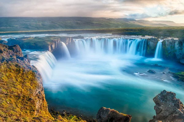 Godafoss Jest Bardzo Piękny Islandzki Wodospad Znajduje Się Północ Wyspy — Zdjęcie stockowe
