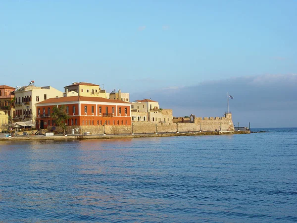 Vista Mañana Del Puerto Veneciano Hania Kreta Destinos Viaje Griego — Foto de Stock