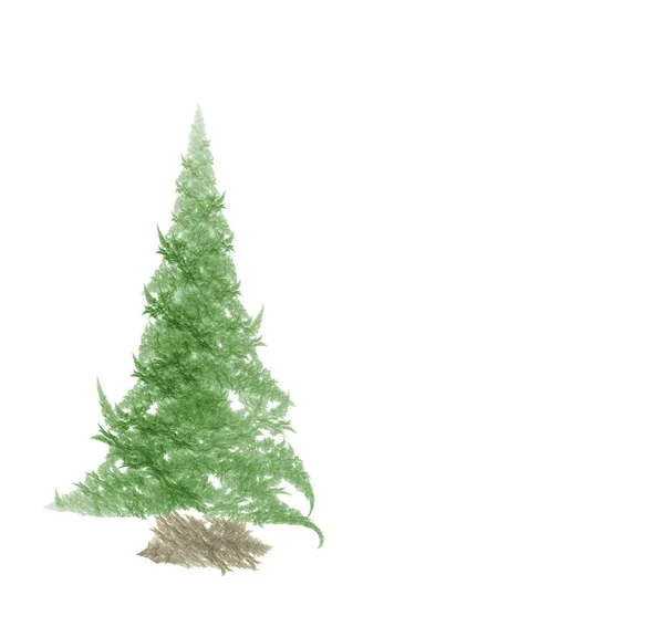 Fractal Christmas Tree Białym Tle — Zdjęcie stockowe