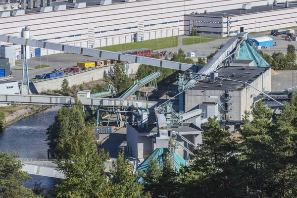 Saugbrugs Paper Factory Een Noorse Papierfabriek Halden Het Oudste Houtverwerkende — Stockfoto