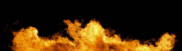 Massieve Muur Van Vuur Vlammen Een Zwarte Achtergrond Enorme Xxl — Stockfoto