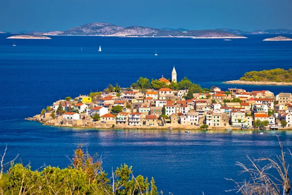 Primosten Archipiélago Azul Adriático Vista Mar Dalmacia Región Croacia —  Fotos de Stock