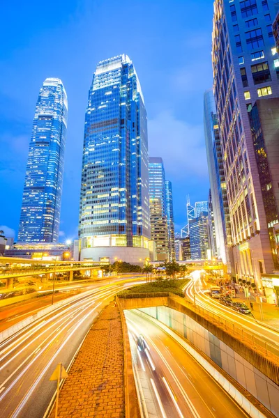 Hong Kong Central Skyline Tramonto — Foto Stock