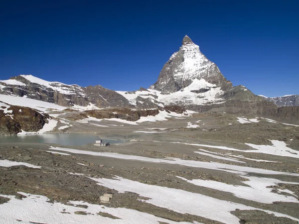 Montaña Matterhorn Los Alpes Peninos Frontera Entre Suiza Italia Cumbre — Foto de Stock