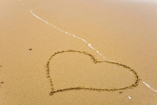 Heart Shape Beach Sunshine Day — Stock Photo, Image