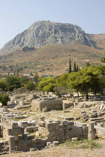 Ruínas Antigas Cidade Grega Velha Corinto Peloponese — Fotografia de Stock