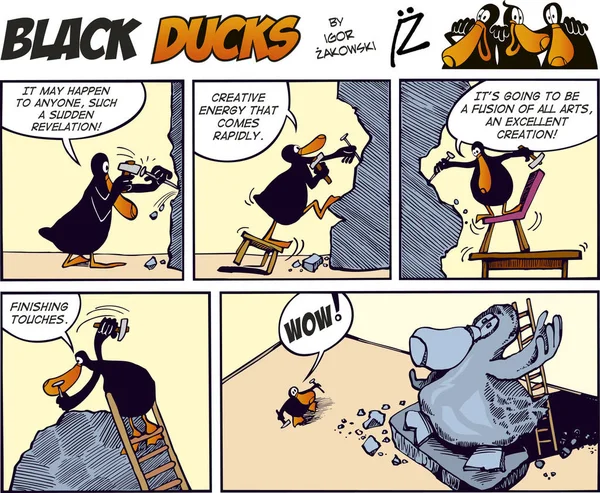 Black Ducks Comic Strip Episode — Stockfoto