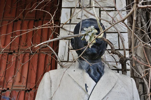 Athens Grèce Février 2012 Statue Marbre Vandalisé Homme Non Identifié — Photo